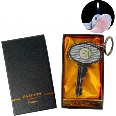 Зажигалка подарочная с брелком Ключ Mercedes-Benz (Обычное пламя 