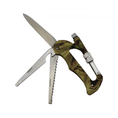 Тактический Нож Traveler Кемпинг, Альпинистский Карабин, Крюк, LED фонарик A-03