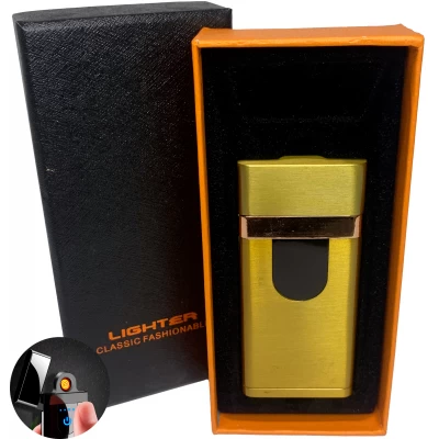Электрическая зажигалка сенсорная с USB-зарядкой и подсветкой⚡️ HL-511 Gold