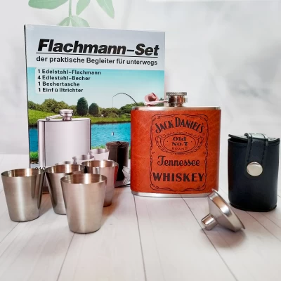 Подарочный набор фляга Jack Daniel’s с рюмками QK-1-4