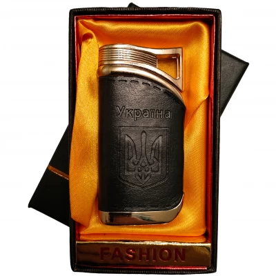 Зажигалка подарочная Украина (Турбо пламя) HL-322-1 black