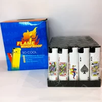 Газовые турбо-зажигалки FLAME WINDPROOF с изображениями игральных карт 