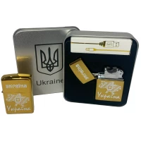 Дуговая электроимпульсная USB зажигалка ⚡️Украина (металлическая коробка) HL-451-Gold