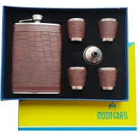 Подарочный набор фляга 9 унций + 4 рюмки по 30 мл + воронка TZ-51-3