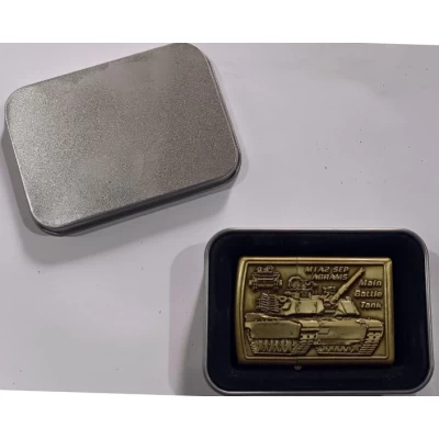 Зажигалка бензиновая в подарочной коробке Танк ABRAMS HL-334-1