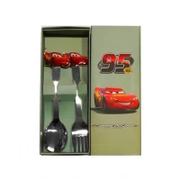 Набор детских столовых приборов ложка и вилка Тачки