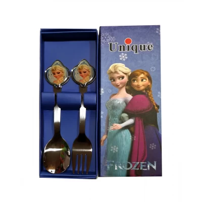 Набор детских столовых приборов ложка и вилка Голубая Холодное сердце Набор детских столовых приборов ложка и вилка Голубая Холодное сердце