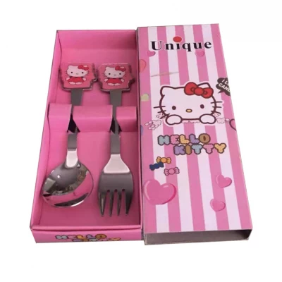 Набор детских столовых приборов ложка и вилка Хеллоу Китти Набор детских столовых приборов ложка и вилка Хеллоу Китти
