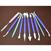 Инструменты для мастики из 10 шт с колесиком цветные