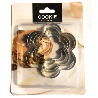 Набор вырубок для печенья и пряников Цветок из 5 шт 1 упак Набор вырубок для печенья и пряников Цветок из 5 шт 1 упак