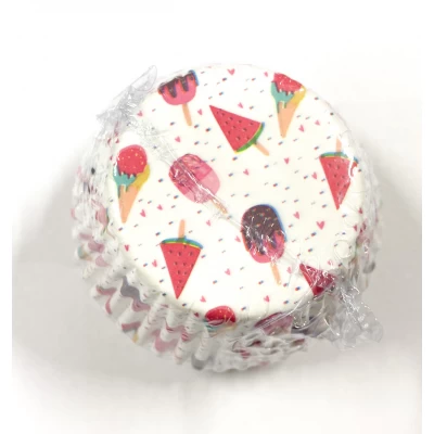 Тарталетки капсулы бумажные для выпечки с рисунком Ассорти 100 шт 5*7*3 см