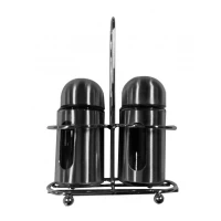 Набор для специй соль-перец нержавейка + стекло на подставке