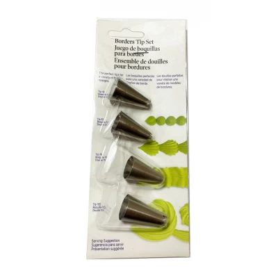 Набор кондитерских насадок для создания бордюров из 4 шт Набор кондитерских насадок для создания бордюров из 4 шт