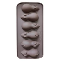 Форма силиконовая для льда и конфет Мышки 6 шт Форма силиконовая для льда и конфет Мышки 6 шт