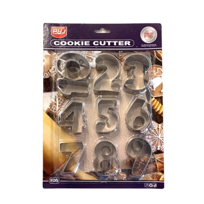 Набор вырубок для печенья Цифры от 0-10 высота 5 см