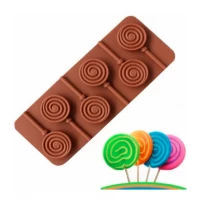 Форма силиконовая для леденцов Спиральки с палочками Форма силиконовая для леденцов Спиральки с палочками