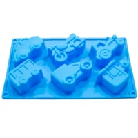 Форма силиконовая для выпечки Машинки ассорти 6 мелкие