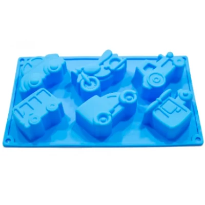 Форма силиконовая для выпечки Машинки ассорти 6 мелкие