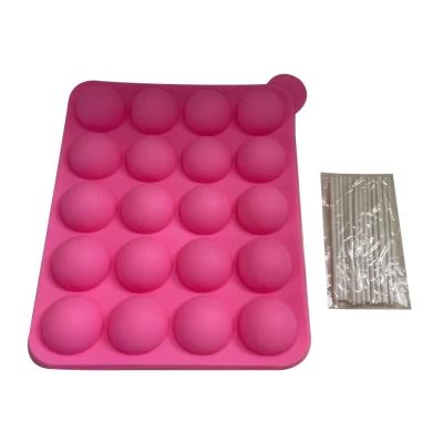 Форма силиконовая для выпечки Кейк попсы из 20 шт с палочками
