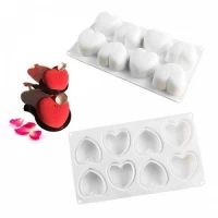 Форма силиконовая для евродесертов Сердце из 8 шт