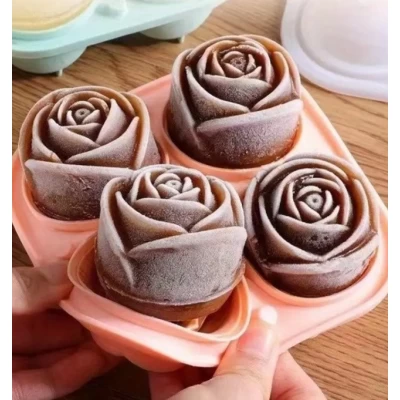 Форма силиконовая для льда Роза из 4 шт