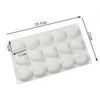 Форма силиконовая для евродесертов Сердце из 15 шт