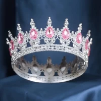 Декор для торта Корона D12 с розовыми камнями