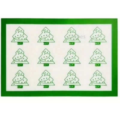 Перфорированный силиконовый коврик для выпечки 30*40 см Елочки