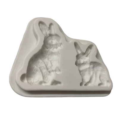 Силиконовый молд Зайцы из 2-х шт