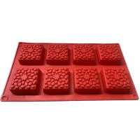 Форма силиконовая для евродесертов Печенье Квадрат из 8 шт