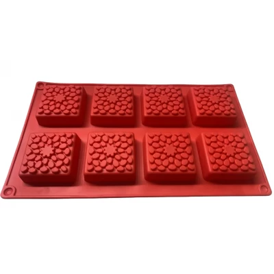 Форма силиконовая для евродесертов Печенье Квадрат из 8 шт