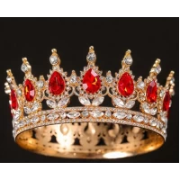 Декор для торта Корона D12 с красными камнями