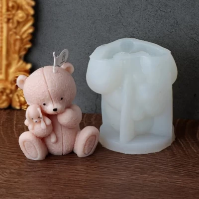 Силиконовый молд Мишка с зайцем
