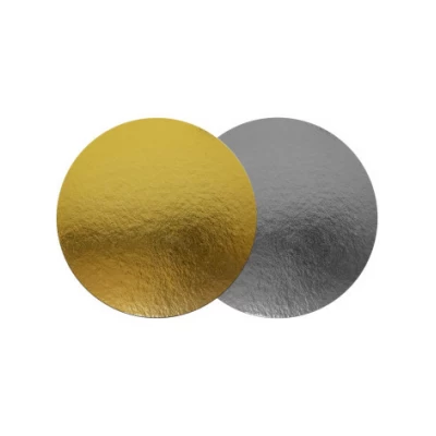 Ламинированная подложка для торта D 320 мм золото/серебро