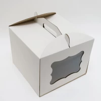 Коробка для торта 250*250*200 мм с окошком ажур