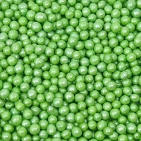 Посипка рисові кульки глазуровані салатові перпамутрові D=5 мм 50g