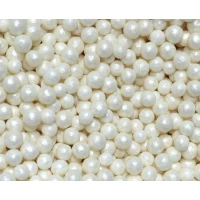 Посипка рисові кульки глазуровані білі перпамутрові D=7 50г