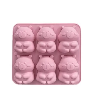 Форма силиконовая для льда и конфет Бурундуки 6 шт