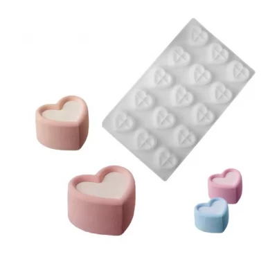 Форма силиконовая для евродесертов Сердце 15 шт новое