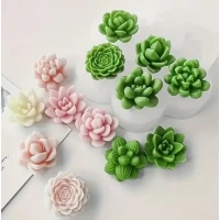 Силиконовый молд Сукулентыиз 7 шт 12х12 см для лепки