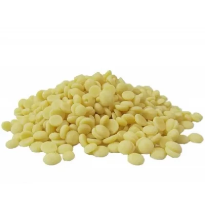 Какао-масло дезодорированное в каллетах Schokinag 200 г — для шоколада и кондитерских изделий