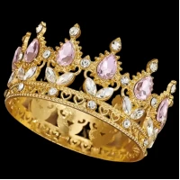 Декор для торта Корона D8 см с розовыми камнями