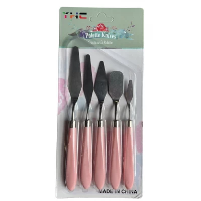Набор мастихинов шпателей из 5 шт розовые