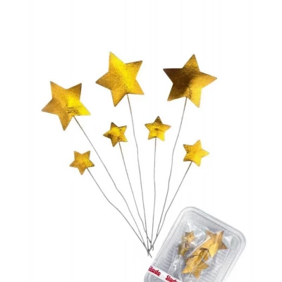 Вафельний декор Зірочки золоті 7шт