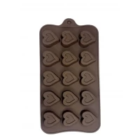 Форма силиконовая для льда и конфет Сердце косое из 15 шт