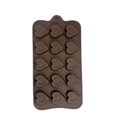 Форма силиконовая для льда и конфет Сердце косое из 15 шт