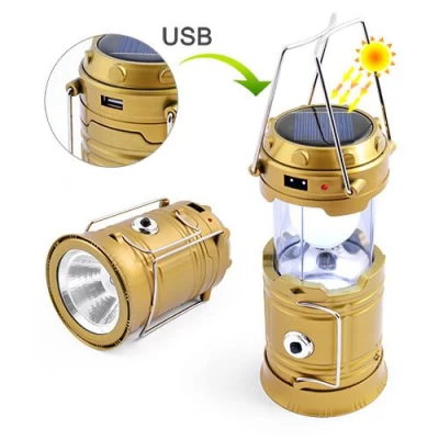 Фонарь кемпинг 5800T-1W+6LED, солнечная батарея, ЗУ 220V, встроенный аккумулятор, power bank