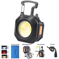 Фонарь MULTIFUNCTIONAL LL-201-COB ULTRA(white+yellow+red), multitool, Li-Ion аккум., зажигалка, магнит,