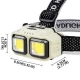 Фонарь налобный HX-816-2COB(White+Red), Waterproof, 1x18650, ЗУ Type-C, Box