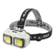 Фонарь налобный HX-816-2COB(White+Red), Waterproof, 1x18650, ЗУ Type-C, Box
